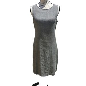 Theory Wool Blend Sleeveless‎ Sheath Dress Career Workwear Fitted Gray Size 6